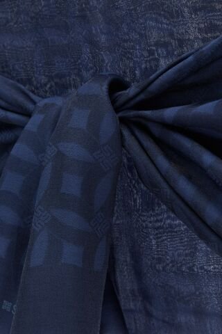 Setrms Amblem Detaylı Şal Lacivert