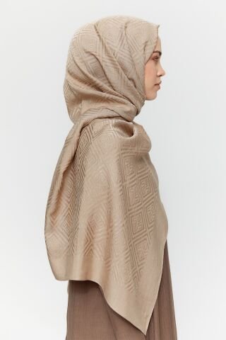 Setrms Logolu Jakarlı Modern Şal Vizon