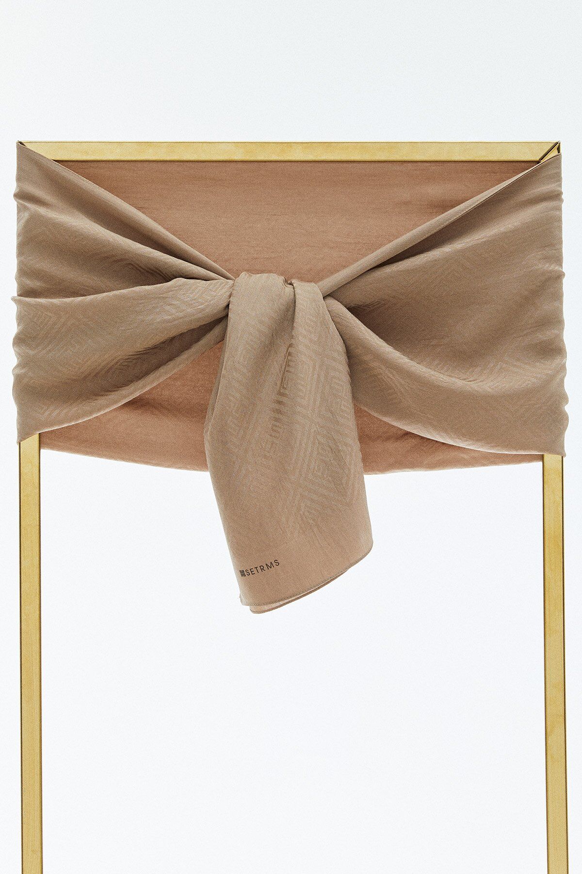 Setrms Logolu Jakarlı Modern Şal Vizon