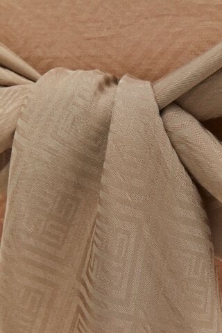 Setrms Logolu Jakarlı Modern Şal Vizon