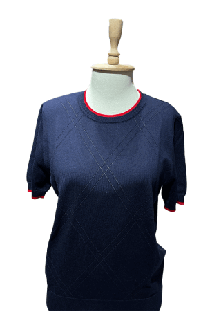 Bisiklet Yaka Düz Triko Lacivert