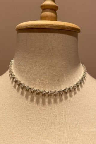 Yıldız Desenli Su Yolu Kolye Gümüş