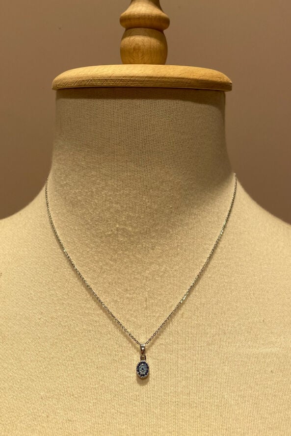 Nazar Boncuk Detaylı Kolye  Gümüş