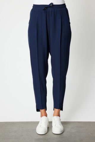 On Beli Lastikli Dar Paça Pantolon Lacivert