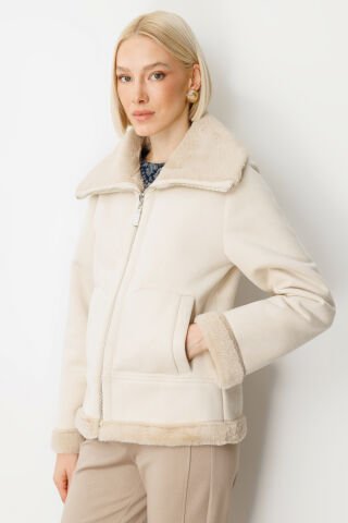 Ekol İçi Peluşlu Güderi Mont Kum