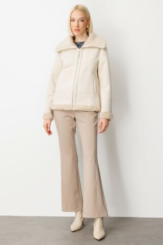 Ekol İçi Peluşlu Güderi Mont Kum