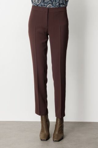 Ekol Dar Paça Krep Pantolon Kahve