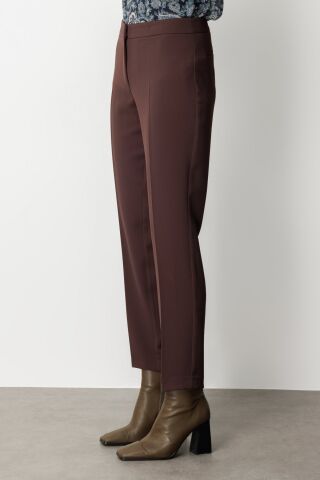 Ekol Dar Paça Krep Pantolon Kahve