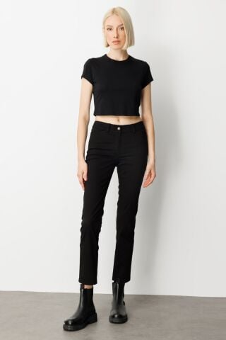 Ekol Dar Paça Kanvas Pantolon Siyah