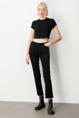 Ekol Dar Paça Kanvas Pantolon Siyah