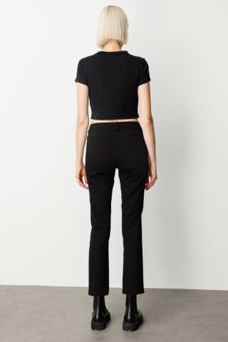 Ekol Dar Paça Kanvas Pantolon Siyah