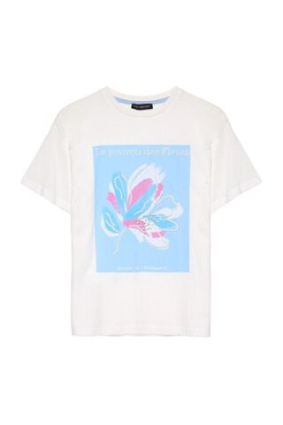 Quzu Taş Aksesuarlı Nakışlı Tişört