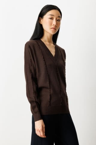 On Yaka Şerit Kırçıllı Triko Kazak