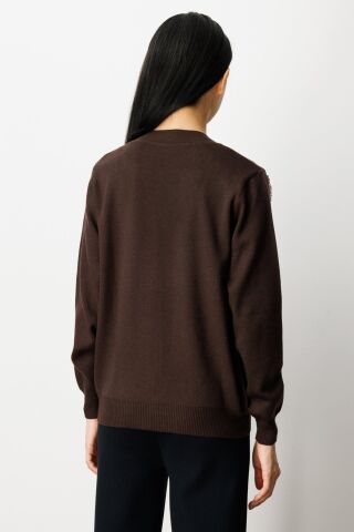 On Yaka Şerit Kırçıllı Triko Kazak