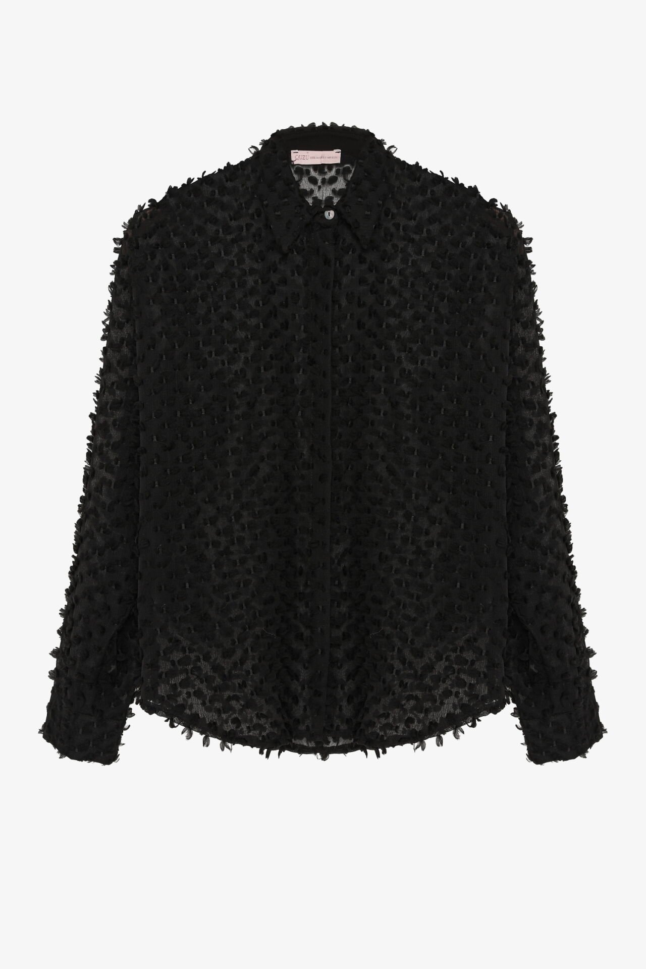 QUZU Transparan Gömlek Siyah