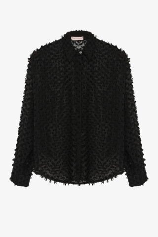 QUZU Transparan Gömlek Siyah