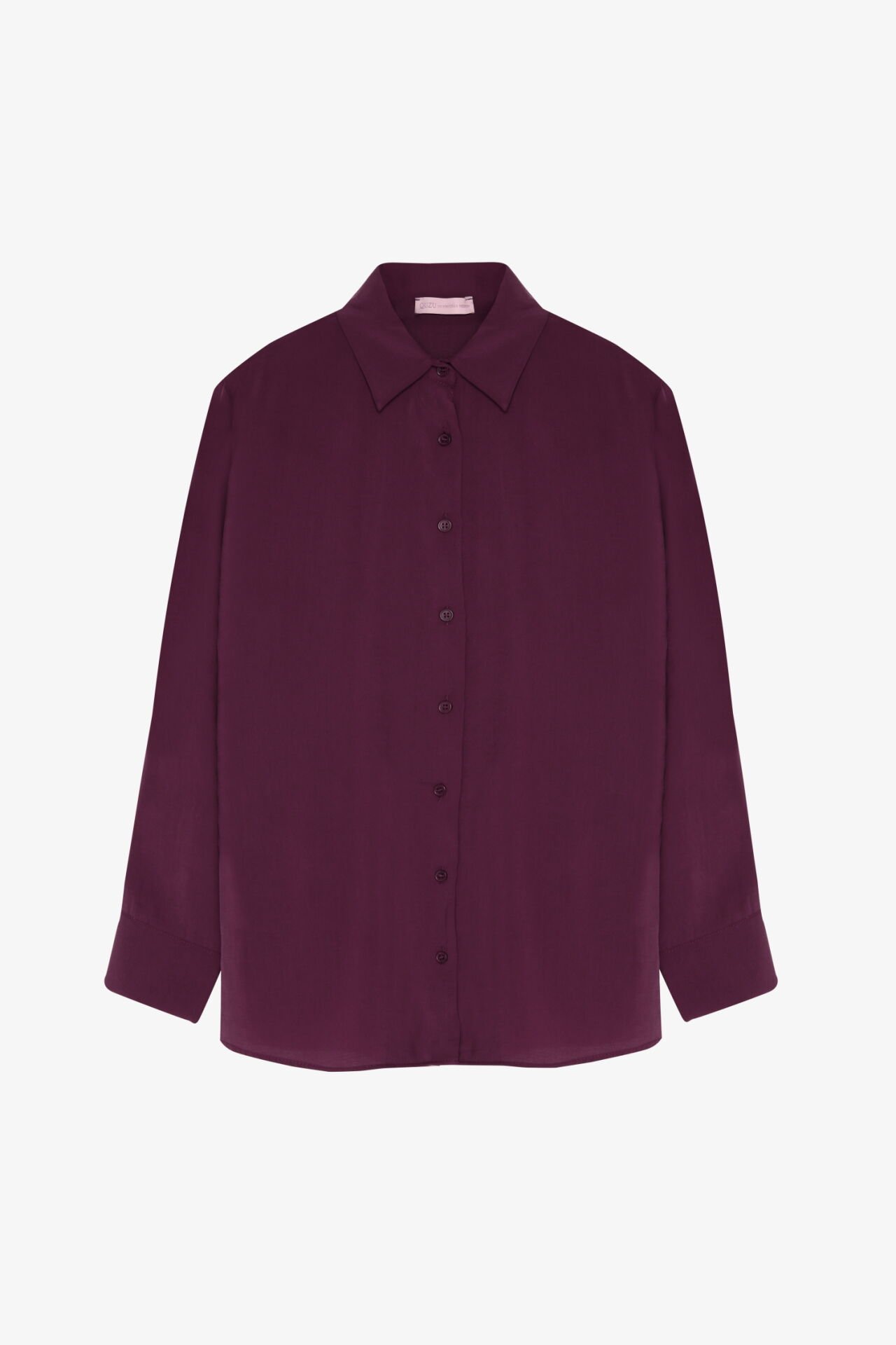 Quzu Oversize Gömlek M - BORDO